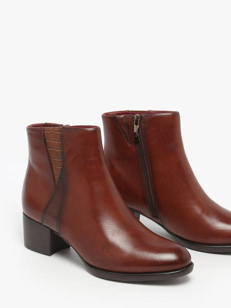 Enkellaarsjes Met Hak Uit Leder Tamaris Bruin accessoires 45 ander zicht 1